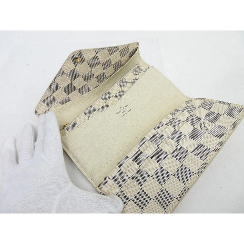 LOUIS VUITTON Damier Azur White Portefeuille Josephine Long Wallet - Picture 6 of 9